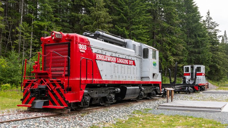 A Canadian diesel electric locomotive used for logging
