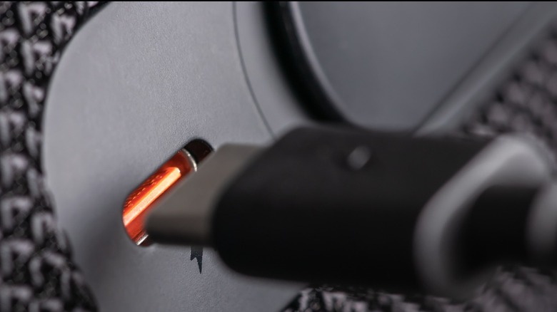 USB-C cable plugged in