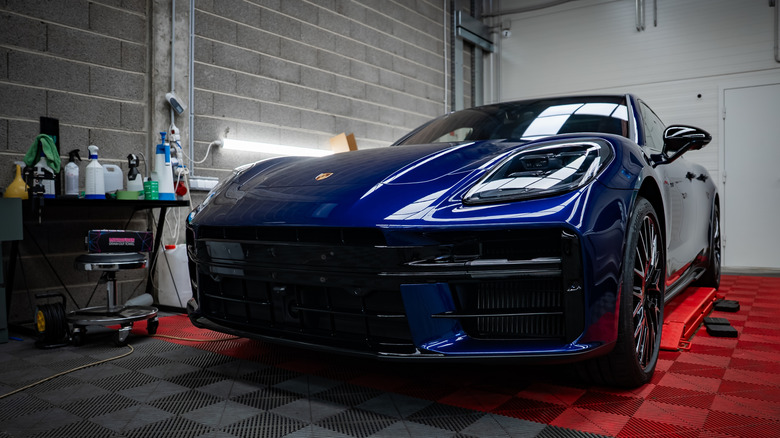 2025 Porsche Panamera 4 in a workshop