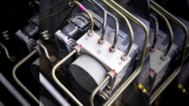 The control module of a vehicle's anti-lock braking system.