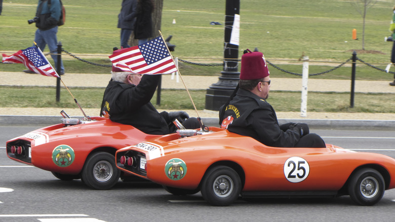 Shriners driving Monza SS concept inspired karts