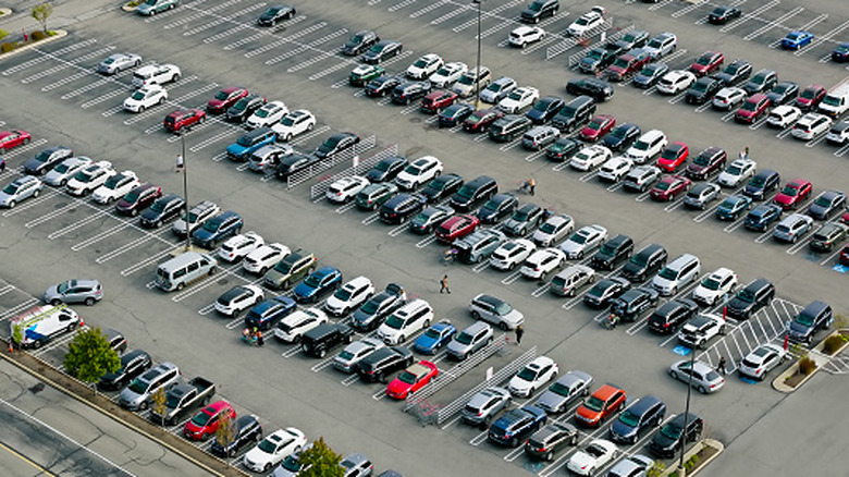 Aerial view of a large parking lot in Ohio