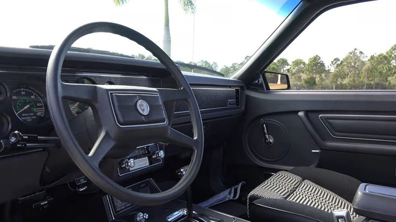 An interior shot of a low-mileage 1979 Ford Mustang Indy 500 Pace Car