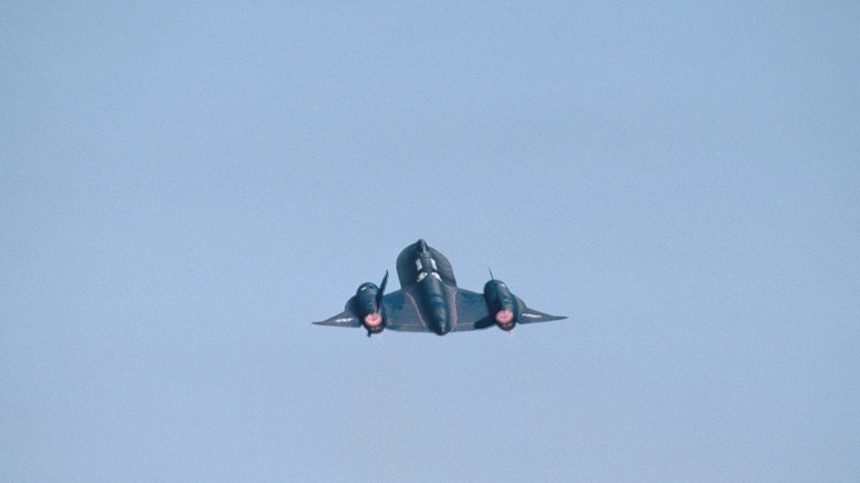 A Lockheed SR-71 Blackbird, a strategic reconnaissance aircraft