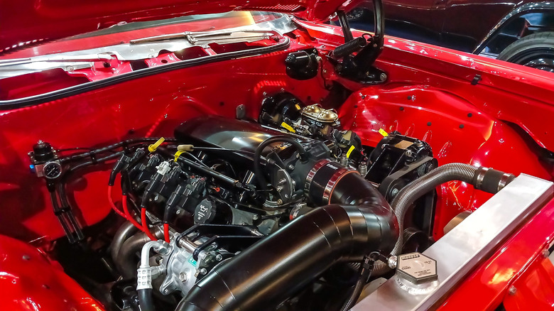 LS1 V8 under the hood of a 1970 Chevy Impala