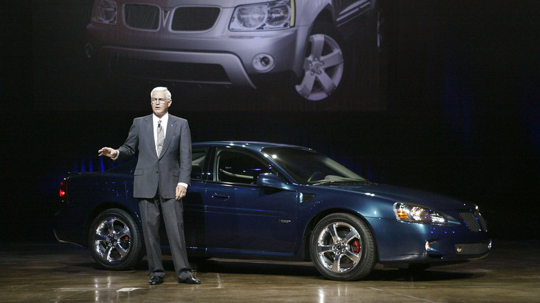 Bob Lutz introducing the LS4-powered Pontiac Grand Prix GXP