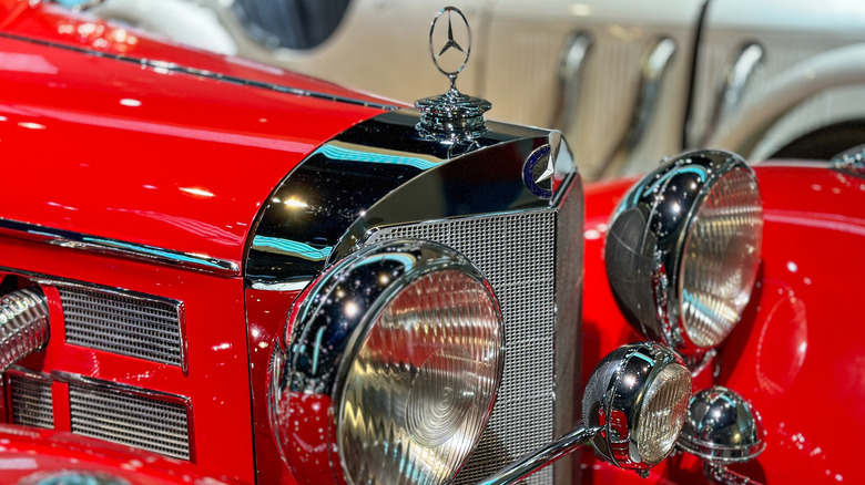 The grille and headlights from a 1935 Mercedes-Benz 540K Special Roadster