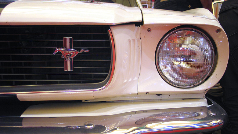 A Wimbledon White GT350 at the 2011 Salon Rétromobile 2011 in Bordeaux France.