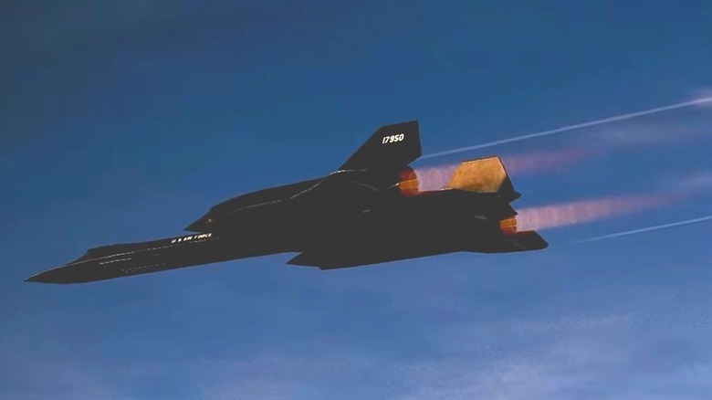 An SR-71 Blackbird accelerating during supersonic testing