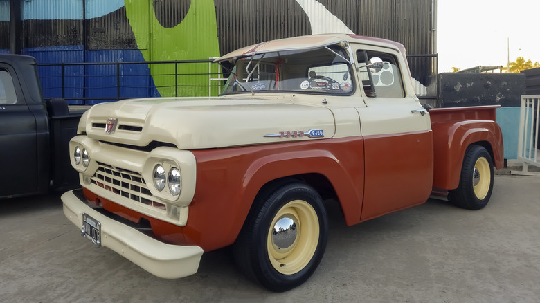1960 Ford F-100 with external sun visor.