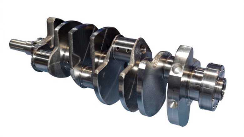 Close-up view of a crankshaft