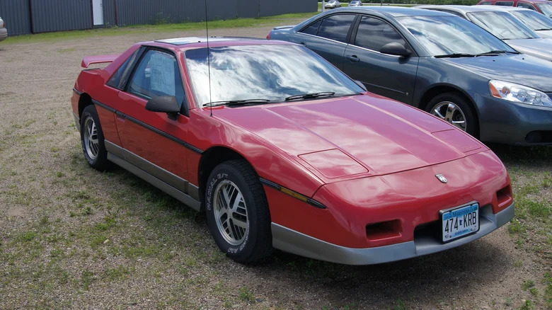 A red 1986 Pontiac Fiero