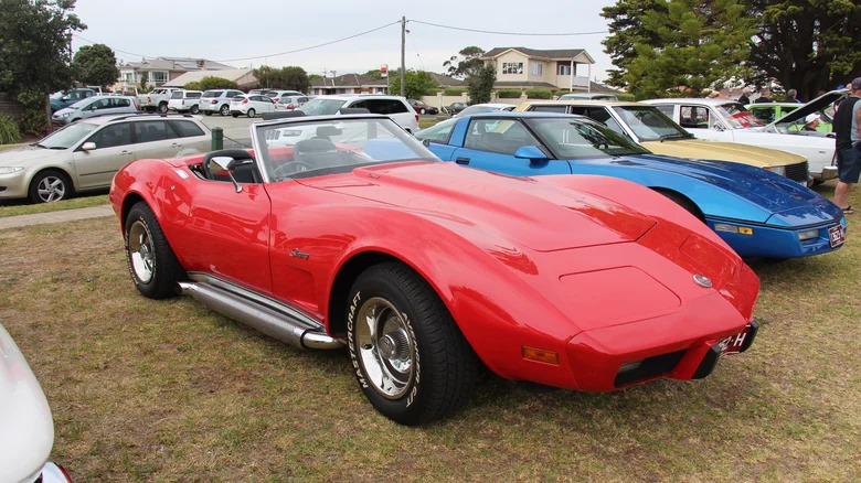 A red 1975 Chevrolet Corvette