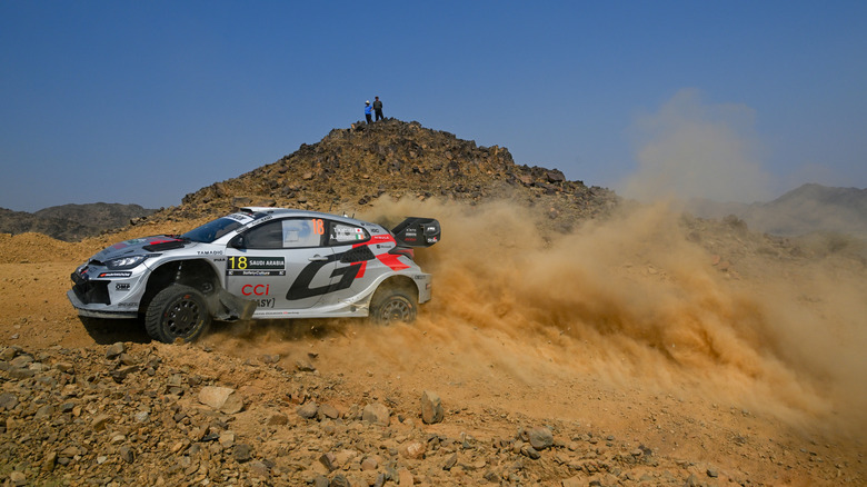 Takamoto Katsuta of Japan and Aaron Johnston of Ireland compete with their Toyota Gazoo Racing WRT Toyota GR Yaris Rally1 during Day 3 of WRC Rally Saudi Arabia, Round 13 of the 2025 FIA World Rally Championship on November 28, 2025 in Jeddah, Saudi Arabia.