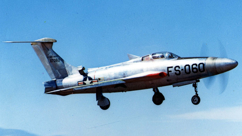 The XF-84H Thunderscreech in flight