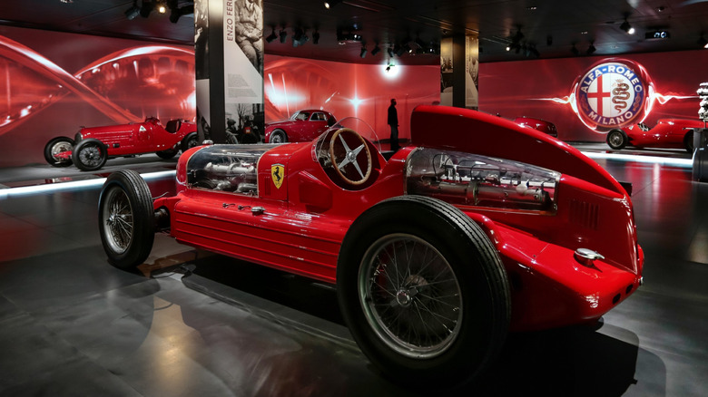 A rear-quarter shot of an Alfa Romeo Bimotore