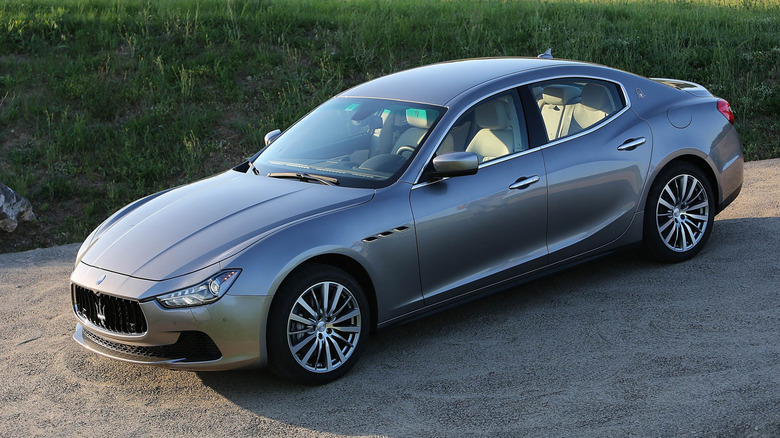 A front-and-side shot of a 2014 Maserati Ghibli