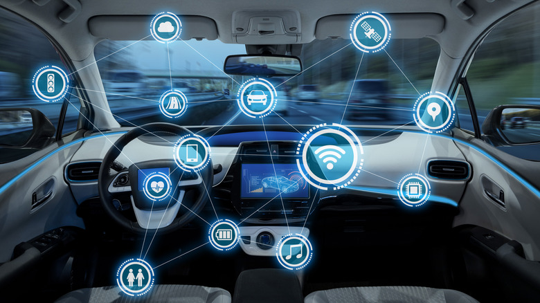 Photo visualizing the connected-car concept