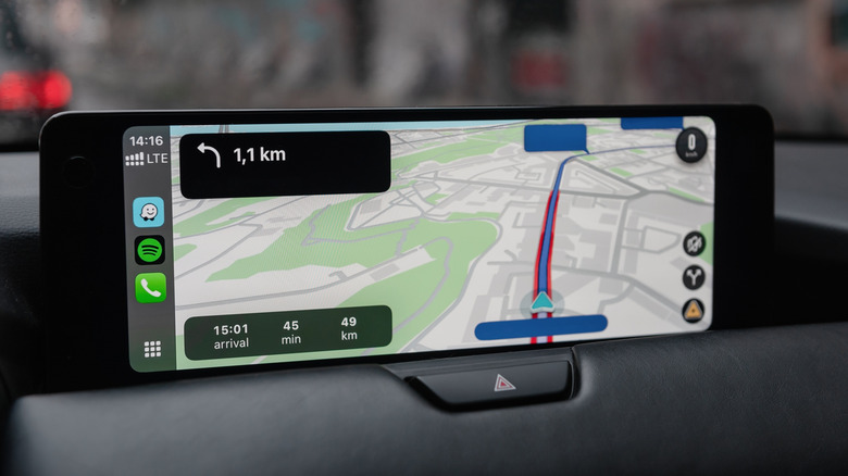 Closeup photo of a vehicle's infotainment system