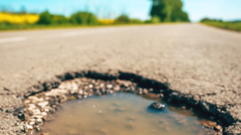Pothole on street