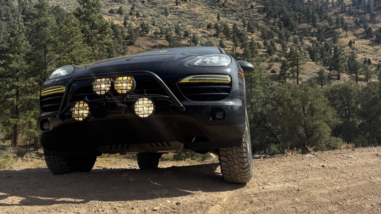 PIAA fog lights on the front of a Porsche Cayenne