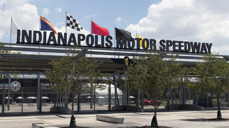 The entrance to the Indianapolis Motor Speedway
