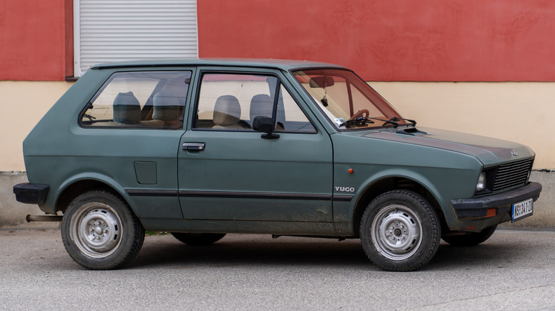 A Yugo GV parked on the street