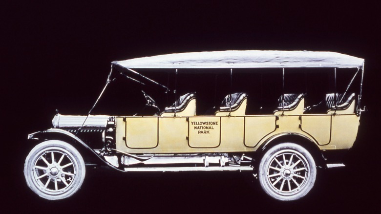 Illustration of Yellowstone National Park vehicle; JP Clum Lantern; 1910