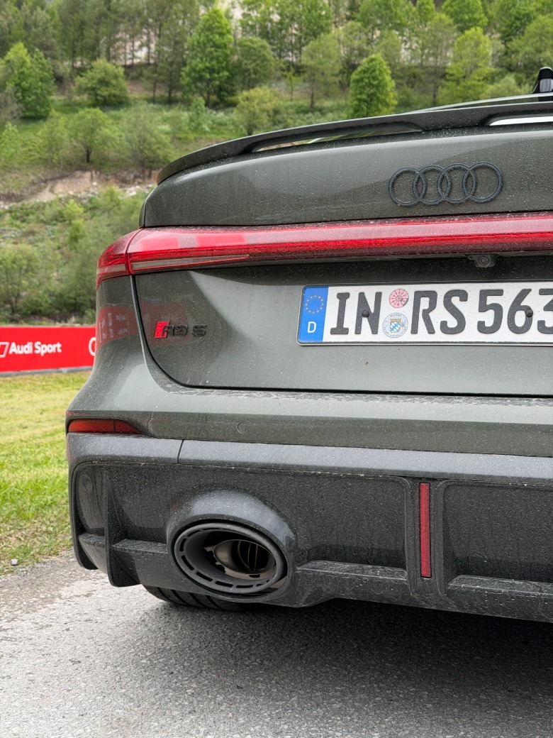 Rear bumper detail of a 2027 Audi RS5