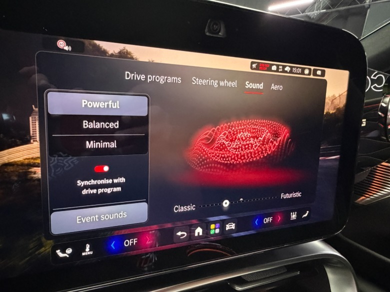 Interior screen of a 2027 Mercedes-AMG GT 4-Door Coupe EV