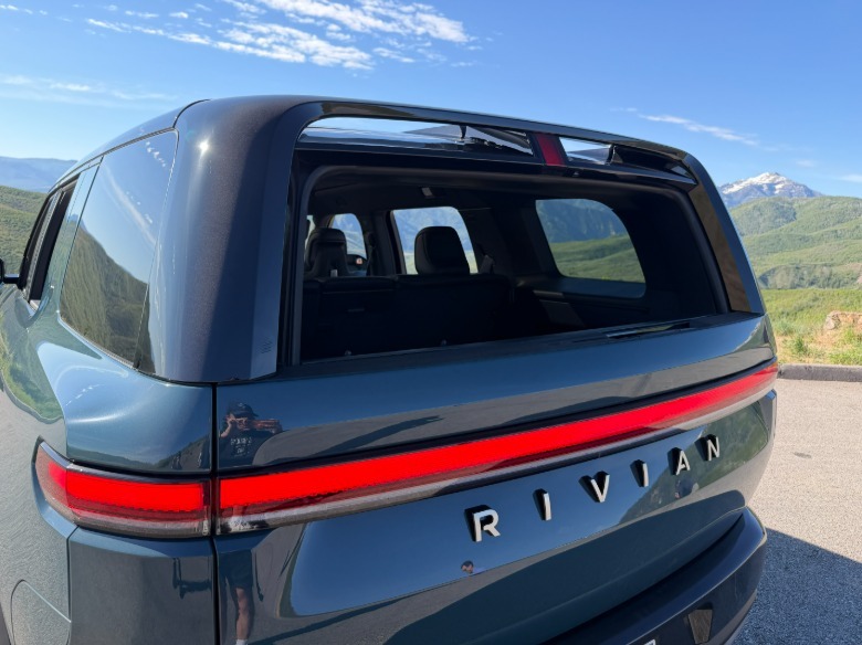 Rear glass dropped in a 2027 Rivian R2