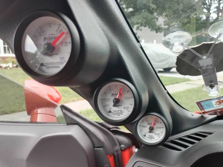 Custom 2010 Dodge Challenger R/T A Pillar Gauges