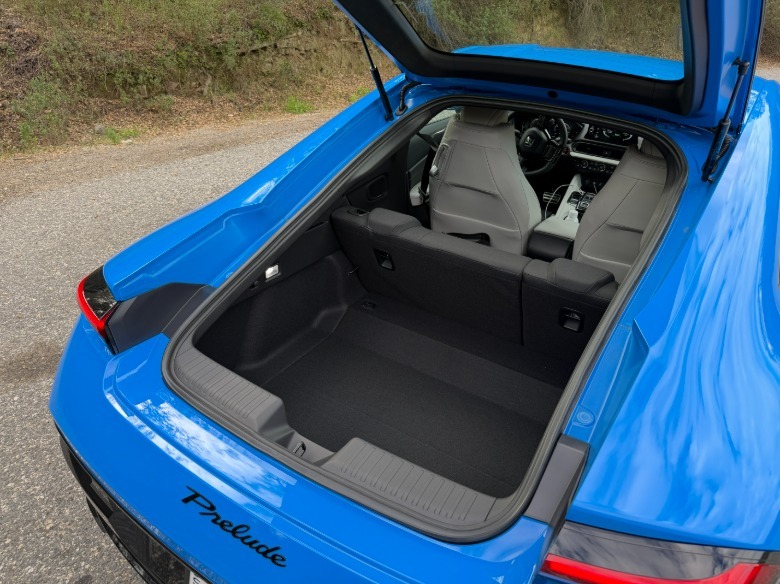 Cargo area of a blue 2026 Honda Prelude