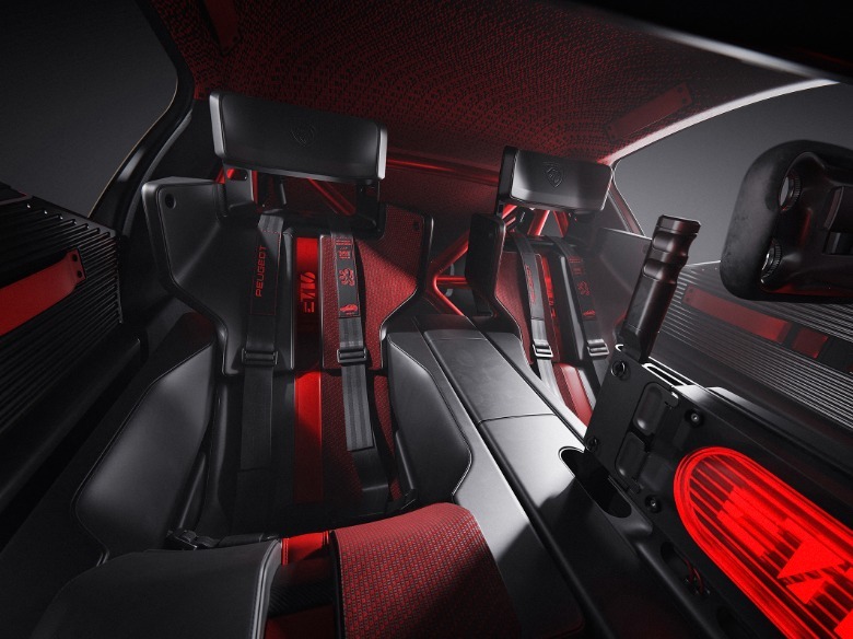 Seats of a Peugeot E-T16 concept