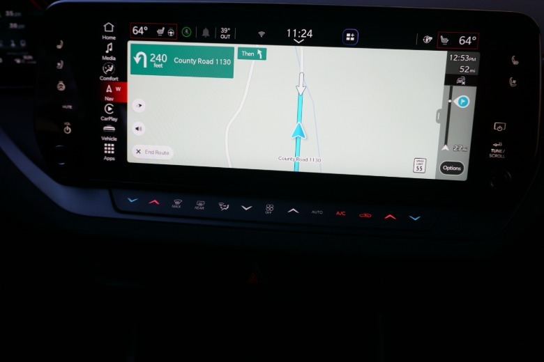 Infotainment surface of a bluish 2026 Dodge Charger Sixpack Scat Pack