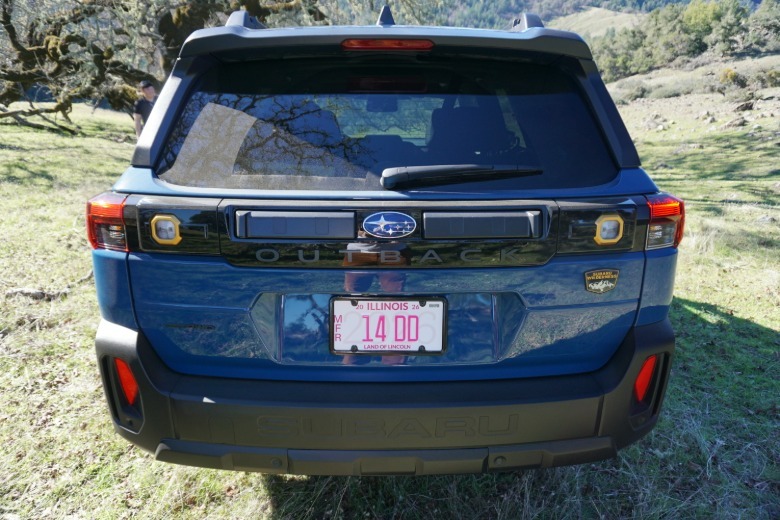 Blue 2026 Subaru Outback Wilderness rear view