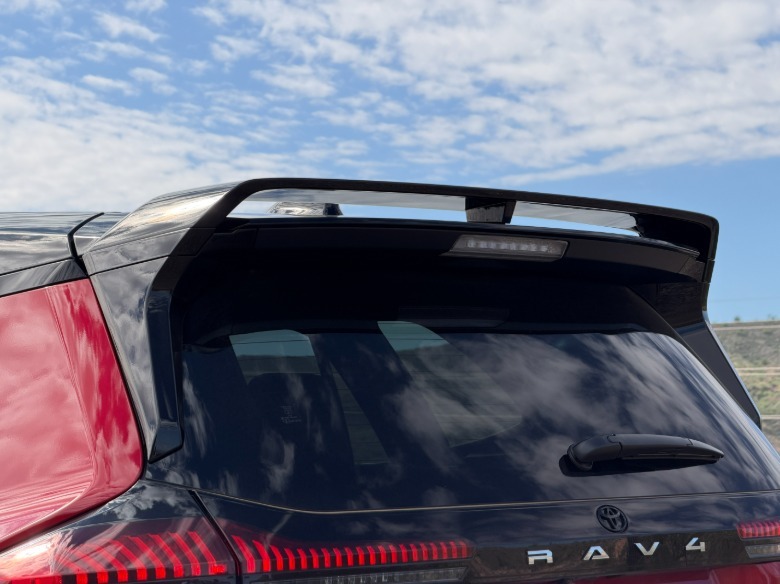 Rear spoiler of a 2026 Toyota RAV4 GR Sport