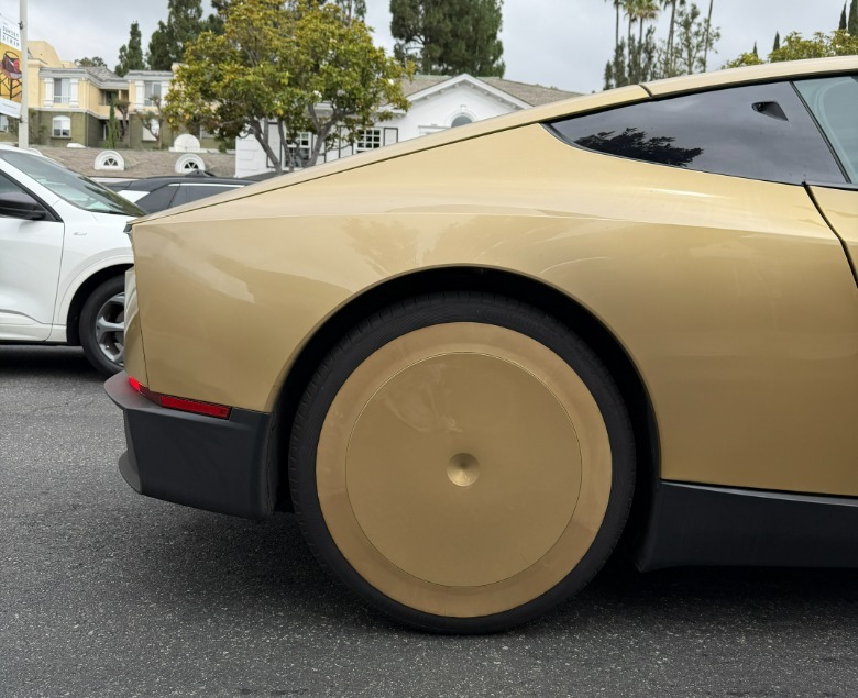 Rear wheel of a Tesla Cybercab