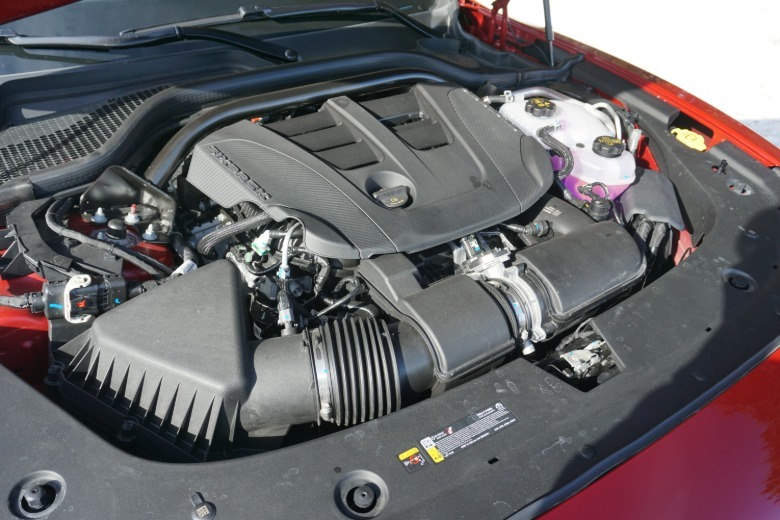 Red 2026 Dodge Charger Sixpack R/T engine