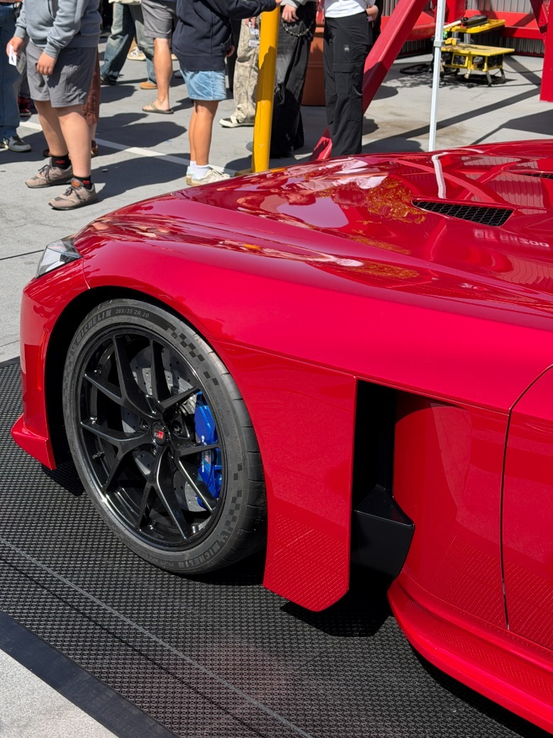 Front wheel of a red GR GT