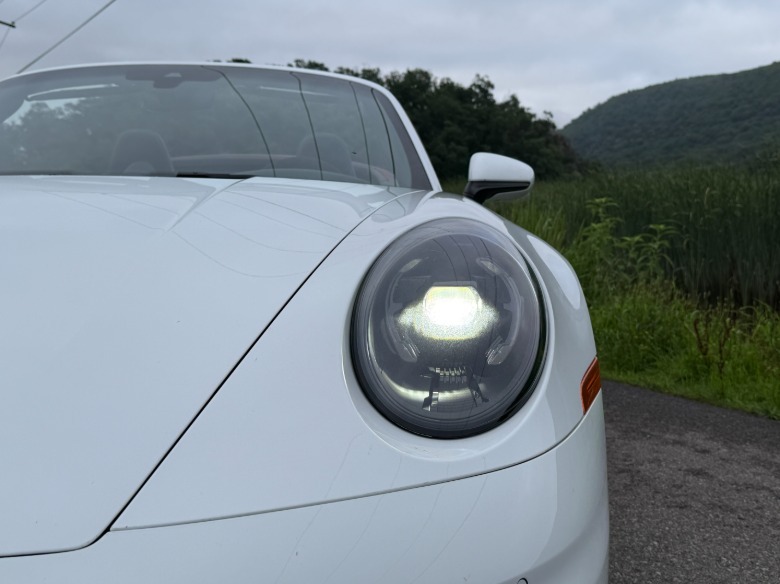 White 2025 Porsche 911 Carrera GTS Cabriolet headlight
