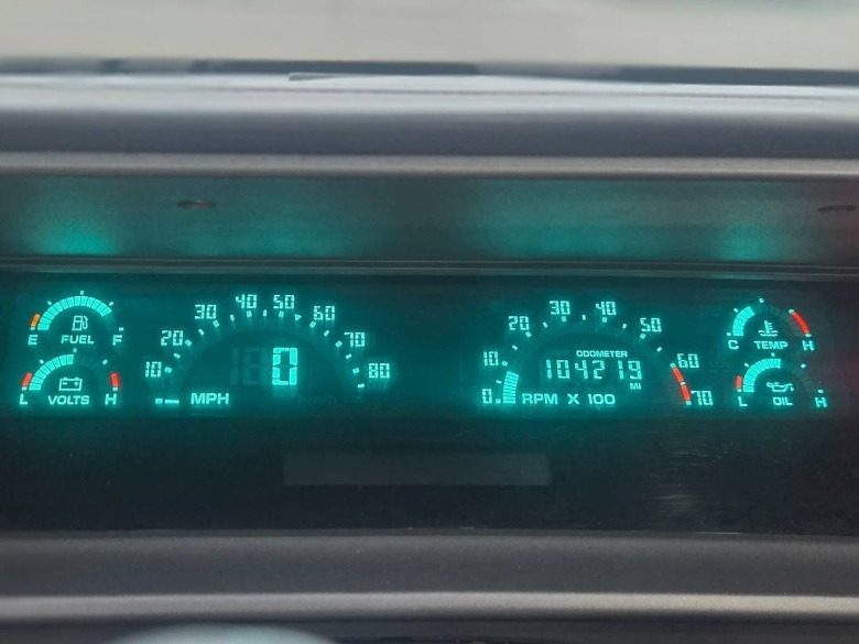 1991 Olds Cutlass Supreme convertible digital gauge cluster image