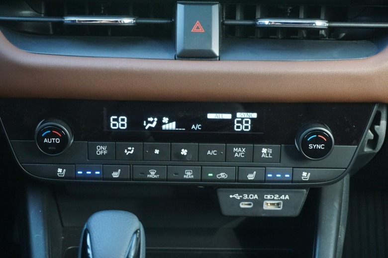 Blue 2026 Subaru Outback HVAC controls