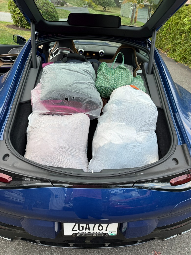 The full trunk of a Mercedes-AMG GT63S E-Performance