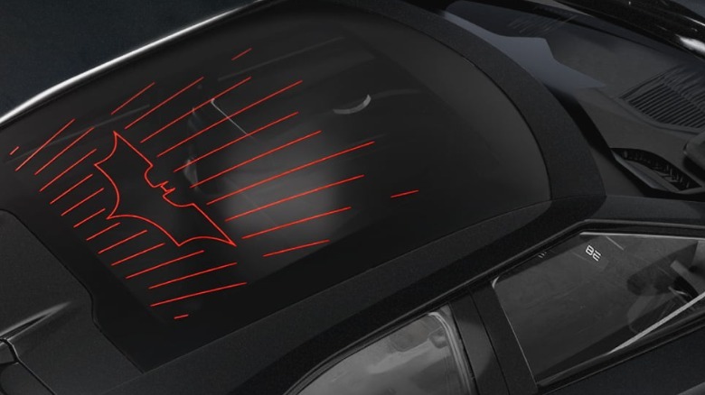 Bat logo on the Mahindra BE 6 Batman Edition Infinity Roof