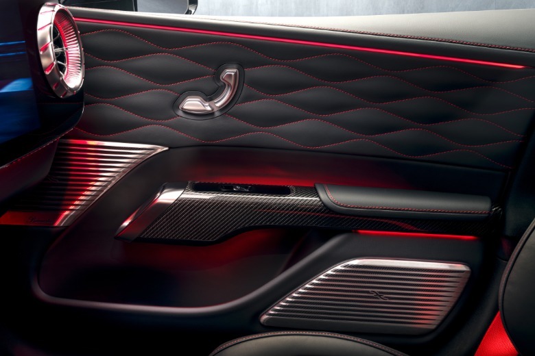 Door panel of a new Mercedes-AMG GT 4-Door Coupe EV