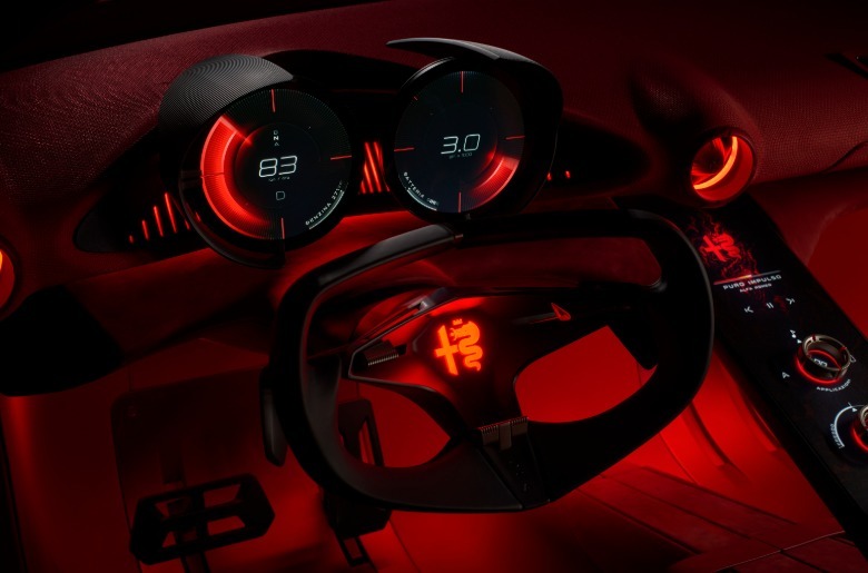 Gauge cluster of the Alfa Romeo Cuorerosso