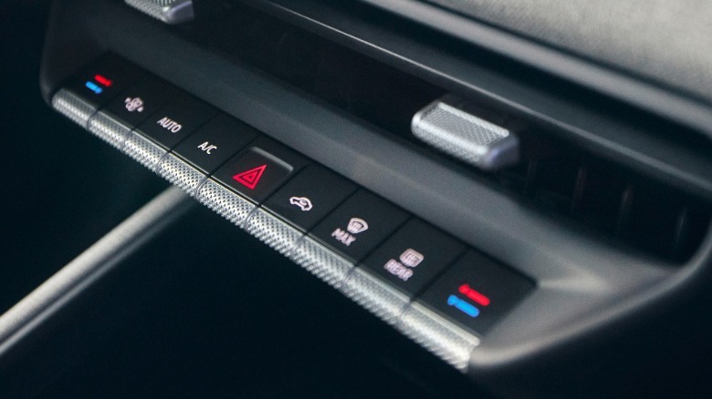 A close-up of the physical HVAC controls in the new ID Polo