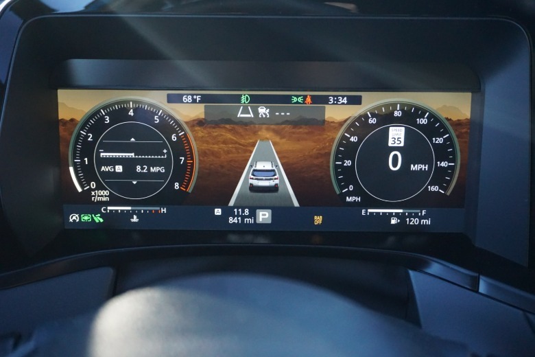 Blue 2026 Subaru Outback Wilderness gauge cluster