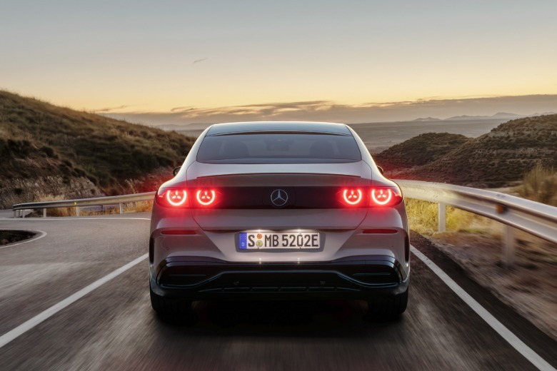 Rear end of a 2027 Mercedes-Benz C-Class EV